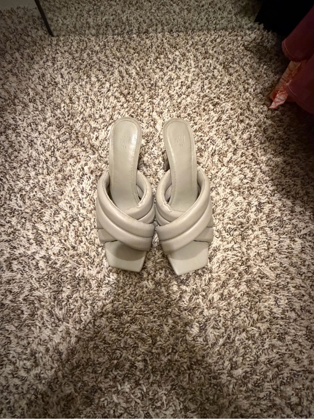 H&M Padded Cross-Band Slide Mules in Light Beige